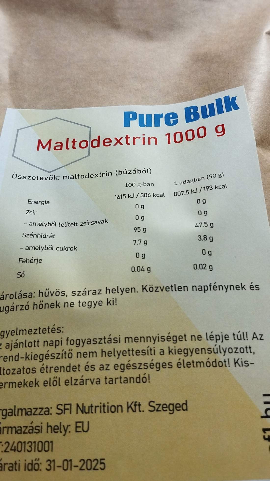 Pure Bulk maltodextrin 1000 g